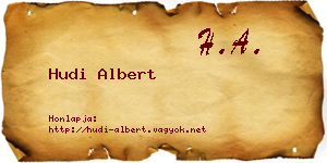 Hudi Albert névjegykártya