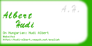 albert hudi business card